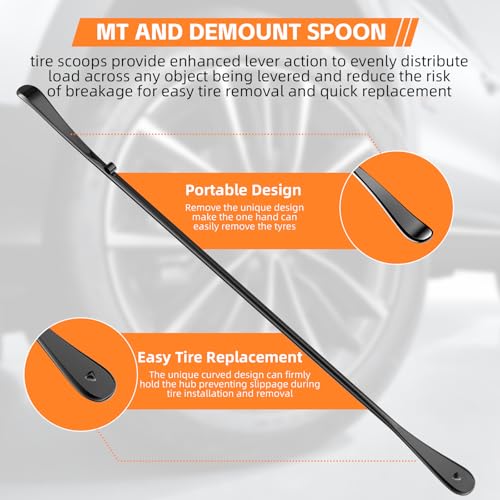 2 Pack 38 Inches Tire Crowbar Spoon Set, Forged 40Cr Steel Tire Mount & Demount Tools, Heavy Duty Tire Changing Pry Bar Kit for Car Truck SUV Bus Taxi Motorhome - size: 2 Pack 38 "x 38"