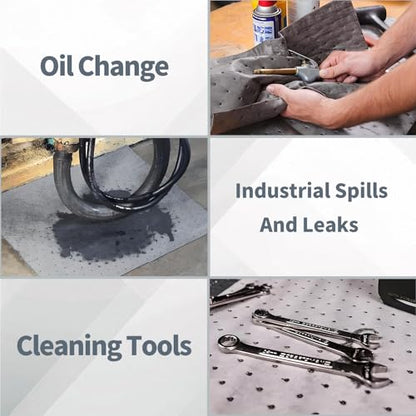 Oil Absorbent Pads - 16 x 20 Inch-Universal Leak, Drip, and Spill Control, Garage Absorbent Mat for Oil Water, Ideal for Extra-Heavy Spills 100 Pcs - size: 16 x 20 Inch