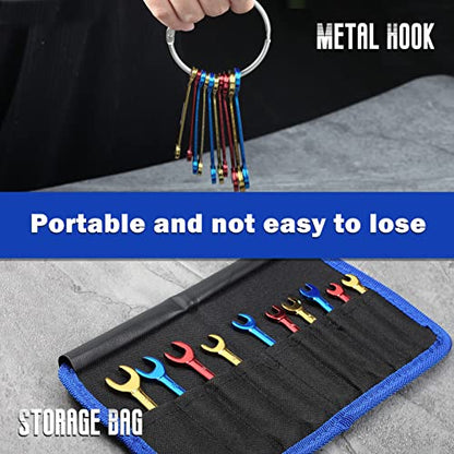 Small Wrench Set Metric 10 PCS 4-11mm Color Plated Open and Box End Mini Wrenches Combination Wrench Set with Key Ring Ignition Wrench Set with Portable Storage Pouches - style: Metric
