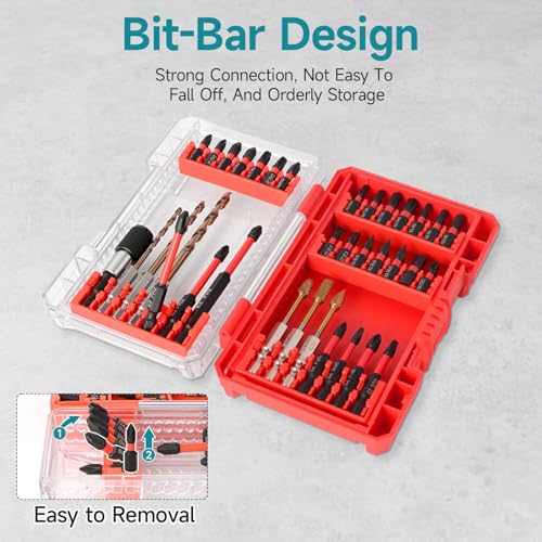 35Pcs Impact Drill and Driver Bit Set with a Storage Case | 28 Magnetic Screwdriver Bits, 3 Hex HSS Drill Bits, 3 Burrs, Magnetic Quick Change Chuck, for Power Screwdrivers - style: 28 Screwdriver Bits, 3 Drill Bits, 3 Burrs,1 Change Chuck
