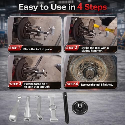 Camoo Universal Hub Puller 7394, Heavy-Duty Brake Drum Puller & Wheel Hub Removal Tool, Compatible with Most Vehicles, Professional Automotive Repair Tool