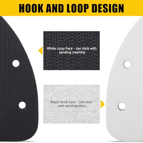 6 Pack 5 Hole Mouse Detail Sanding Interface Pad Hook and Loop, Triangle Sanding Pad, Mouse Sander Sandpaper Backing Pads, Come with 3 Pcs Triangle Sanding Sponge (320 Grits) for Balancing Pressure - size: Mouse 5 Hole - 6 Pack