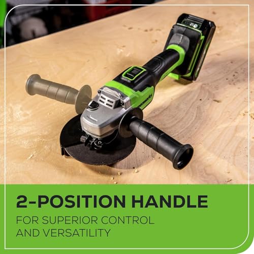 Greenworks 24V Brushless 3 pcs Cordless Power Tool Combo Kit, include Drill Driver, Angle Grinder, Impact Driver, 1 x 4Ah Batteries, 1 x 2Ah Batteries and 1× 2A Charger - size: 3PCS Combo Kits(Drill+Driver+Angle Grinder)