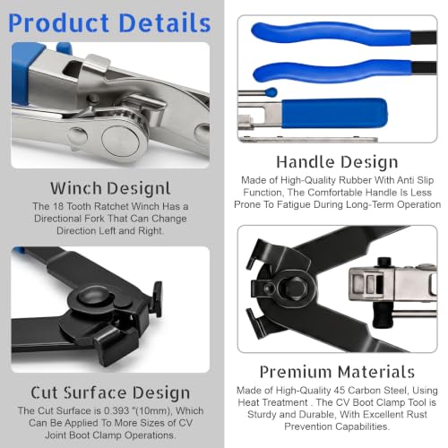 CV Joint Boot Clamp Pliers With Ratchet Adjust For Cars UTV ATV Repair | CV Joint Boot Clamp Pliers Heavy Duty CV Boot Clamp Tool With Ratchet Adjust Function