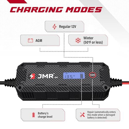 JMR 12V Battery Charger for Can-am, 12V Cig. Port, No Lithium Mode | Trickle Charger Conditioner Maintainer For SPYDER MAVERICK DEFENDER COMMANDER RYKER OUTLANDER RENEGADE All Models - size: No Lithium Mode