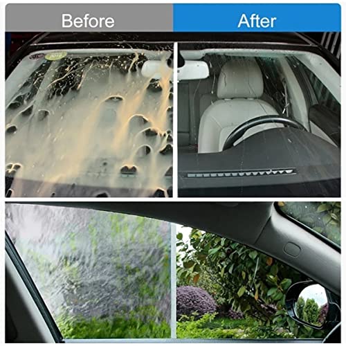 Car Glass Oil Film Cleaner, Glass Oil Film Remover for Car, Glass Film Removal Cream, Car Windshield Oil Film Cleaner, Glass Stripper Water Spot Remover with Sponge and Towel (2 Set) - color: 2 Set