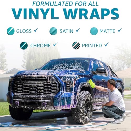 Rev Auto Vinyl Wrap Car Wash Soap Kit - Includes 64oz Car Wash Soap For Vinyl Wrap & Microfiber Wash Mitt | Works in Foam Cannon & Bucket Washes | pH-Balanced, Safe For All Finishes - size: 64 Fl Oz (Pack of 1)