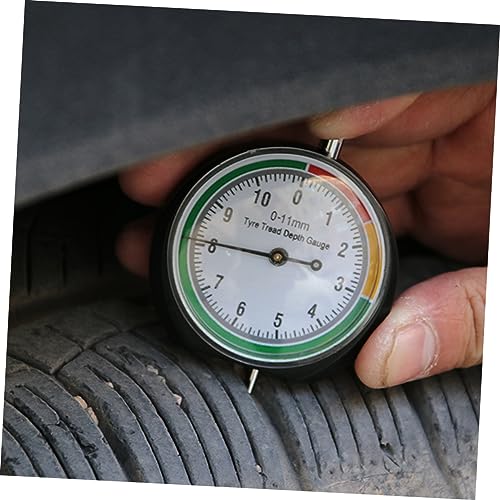 2Pcs Tire Depth Gauge Lightweight Portable Tread Measure Tool for Cars Trucks Accurate Tire Measure Device with Easy to Read Dial for Daily Use