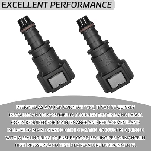 2PCS Fuel Line Quick Connector, Straight Quick Connect Fuel Line Fittings Repair Kit, High Pressure Oil Pump Fuels Hose Pipe Quickly Connect Plug for 3/8 SAE to 5/16 ID Nylon Tubing（Straight） - size: Straight