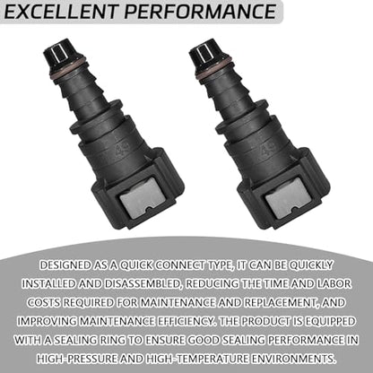 2PCS Fuel Line Quick Connector, Straight Quick Connect Fuel Line Fittings Repair Kit, High Pressure Oil Pump Fuels Hose Pipe Quickly Connect Plug for 3/8 SAE to 5/16 ID Nylon Tubing（Straight） - size: Straight