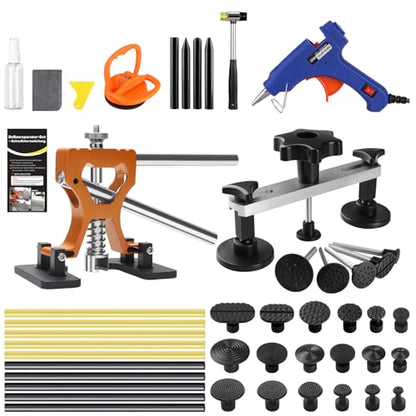 Paintless Dent Repair Kit for Car, PDR Dent Removal Tools with Dent Lifter & Pro Dent Puller Tabs, Auto Body Dent Puller for Car Dent Repair, Hail Damage Repair - color: Yellow