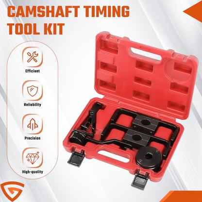 Engine Timing Tool Kit Fit For Ford 4.6L 5.4L 6.8L 2-Valve and 4-Valve Engine with Valve Spring Compressor Tool, 6 Pcs Camshaft Holding Crankshaft Positioning Tool, Replaces# 303-557, 6477