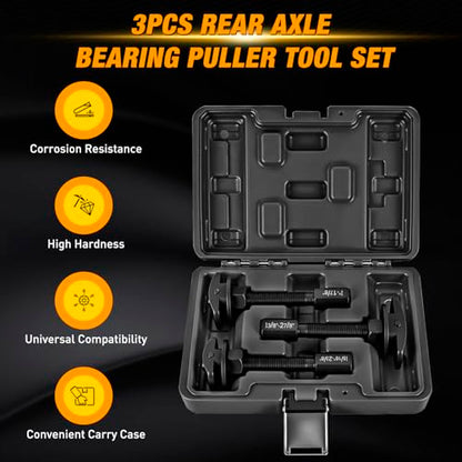 GOOACC 3PCS Rear Axle Bearing Puller Set, Axle Bearing Puller Removal Tool Kit with 3 Sizes 1" to 1-7/8", 1-5/16" to 2-3/8" & 1-3/8" to 2-7/8" Axle Wheel Bearing Removal Tools for Axles Bearings Black - color: 3pc Rear Axle Bearing Puller Black