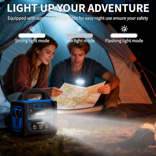 2400A Car Battery Jump Starter and Portable Power Station – Starts 8.0L Gas & 8.0L Diesel – 6-in-1 Jump Starter with Air Compressor 100 PSI Tire Inflator – 400 Watt Inverter AC/DC/USB Outlets - style: Blue