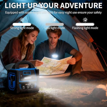 2400A Car Battery Jump Starter and Portable Power Station – Starts 8.0L Gas & 8.0L Diesel – 6-in-1 Jump Starter with Air Compressor 100 PSI Tire Inflator – 400 Watt Inverter AC/DC/USB Outlets - style: Blue