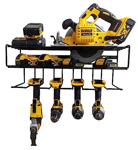 c2M Heavy Duty Floating Tool Shelf & Organizer | Wall Mounted Garage Storage Rack, 100# Weight Limit, Compact Steel Design | Perfect for Father's Day | Black (C2M5032P)