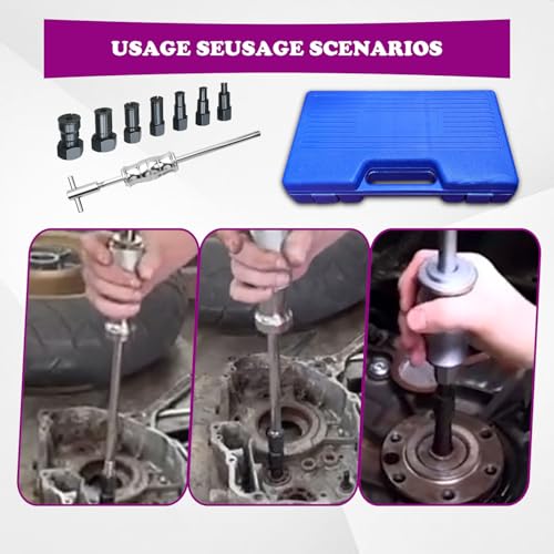 12PCS Blind Hole Collet Bearing Puller Set, Internal Bearing Extractor Puller Kit, Slide Hammer Bearing Puller Set with Expandable Collets 8-32MM Insert Bearing Remover Tool Set