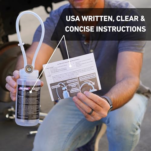 Brake Bleeder Kit - One-Way Check Valve, Magnet Mount, 16oz Catch Bottle, 16” Hose
