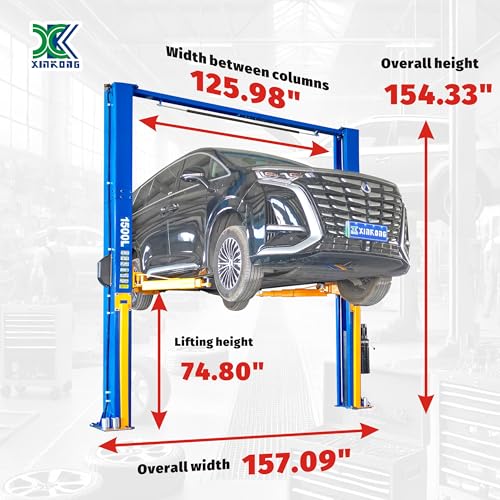 XK-1500L Overhead Auto Lift Car Lift 3+3 Enhanced Lifting Arm Capacity 15000 Lbs Truck Hoist with 36 Months Parts Replacement - color: Model 1500L-220V