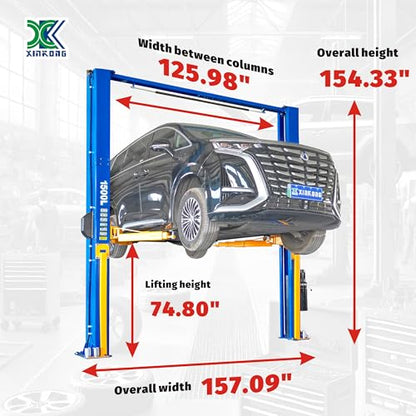 XK-1500L Overhead Auto Lift Car Lift 3+3 Enhanced Lifting Arm Capacity 15000 Lbs Truck Hoist with 36 Months Parts Replacement - color: Model 1500L-220V