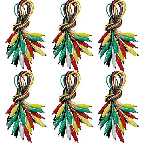 60PCS Premium Alligator Clips Electrical, Crocodile Test Leads with Test Probes, 5 Colors Double-Ended Jumper Wires with Alligator Clips for Multimeter, DIY Engineering Experiment Circuit Connection - size: 60pcs