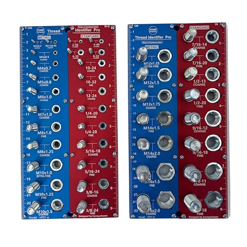 Original 2-in-1 Thread Checker,Bolt and Nut Identifier Gauge,Thread Checker | Hardened Steel (2 Pcs)