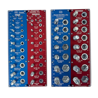 Original 2-in-1 Thread Checker,Bolt and Nut Identifier Gauge,Thread Checker | Hardened Steel (2 Pcs)
