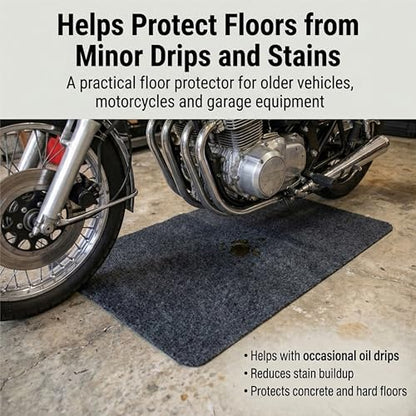 Garage Floor Mat, 7.4' x 8.4'-Absorbent Waterproof Parking Mat for Cars, SUVs & Motorcycles, Includes Installation Tape, Protects Concrete from Oil Drips, Mud, Snow and Tire Marks, Cut to Fit - size: 7'5" x 8'5" (Rectangular)