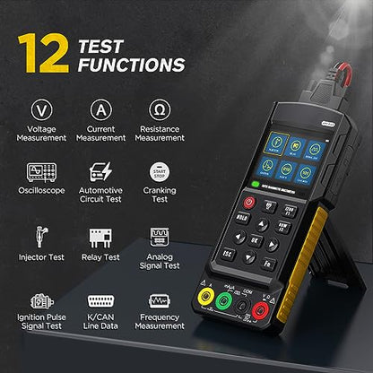 DM303 Automotive Oscilloscope Multimeter, 3-in-1 Handheld Scope with K/CAN Bus Reader, Injector Cranking Relay Test, 500KHz True RMS Diagnostic Tool