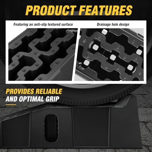 DNA Motoring 6.7" Car Lift Ramp, 9.6" Working Width, 2-Pack Vehicle Parking Ramp Stand - 7.2T G.V.M Capacity, Multifunctional Portable Ramp for Car Service, TOOLS-00816 - size: 35.75"L x 12.13"W x 8.66"H