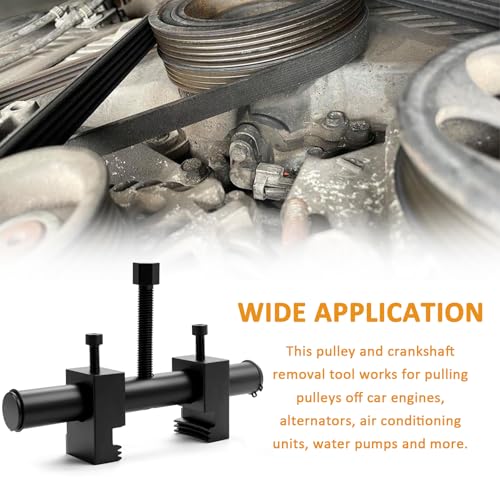 Universal Crankshaft Pulley Puller Tool 40–160mm Adjustable Ribbed | Adjustable 40–160mm crankshaft pulley puller removes ribbed and V-groove pulleys from crankshaft, alternator and accessories.