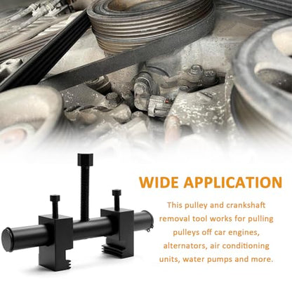 Universal Crankshaft Pulley Puller Tool 40–160mm Adjustable Ribbed | Adjustable 40–160mm crankshaft pulley puller removes ribbed and V-groove pulleys from crankshaft, alternator and accessories.
