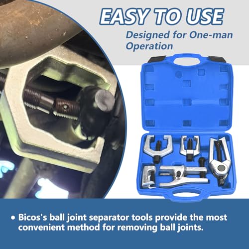 Splitter Removal Kit, Pitman Arm Puller, 5-in-1 Ball Joint Separator, Tie Rod End Removal Tool Set for Front End Service(Blue) - color: Blue