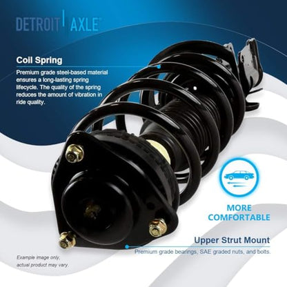 Detroit Axle - 2 Front Struts for 2008 2009 2010 Dodge Grand Caravan Chrysler Town & Country, Complete Struts w/Coil Springs Replacement Quick Install Ready Strut Shock - size: 171128 x2/PAIR