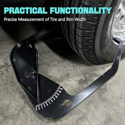 Mikako Car Tire Caliper, Tire Balancer Caliper, Accurate Wheel Calipers Rim Width Measuring Tool for Cars, Portable Rim Measurement Tool, Tires Scale Tools, Universal Car Accessories