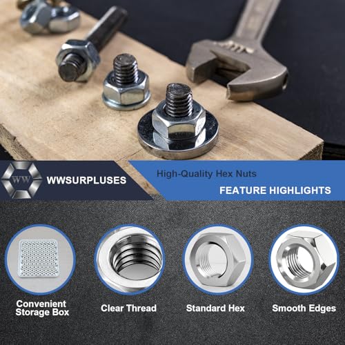 25 Pcs M12-1.75 Hex Nuts, 304 Stainless Steel | Standard Metric Coarse Thread, Hardware Nuts - size: M12 (25Pcs)