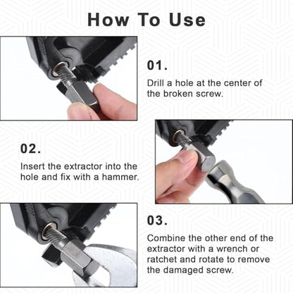 10Pcs Easy Out Screw Extractor Set,Broken Head Bolt Screw Cap Extractor,Hex Broken Bolt Extractor Kit,Broken Head Screw Hexagon Socket Bolt Removal Tool,Hex Head Bolt Remover Kit,Father's Day Gifts - color: Sliver
