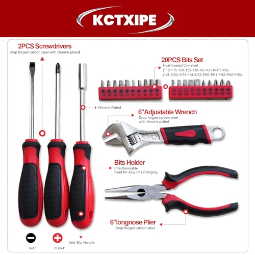 Portable Small Home Tool Kit - Starter Tool Kit with Durable Bag, Ideal for Home, Apartment, Dorm, Office, and DIY Projects, Good Gift for Women & Beginner