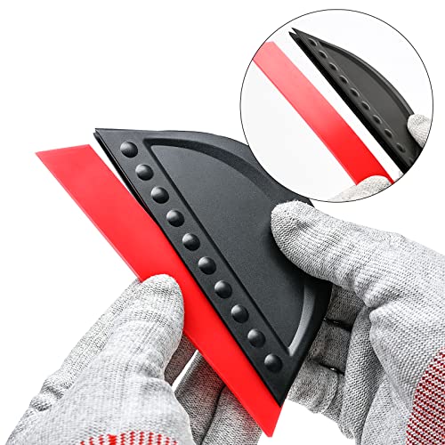 FOSHIO 2 Pack Black Mini Squeegee for Vinyl, Window Tint Car Film Wrap, Sign Making, DIY Crafting, Wallpaper Smoothing Tool, Squeegee for Window Cleaning for Car Windshield, Window, Mirror, Glass Door