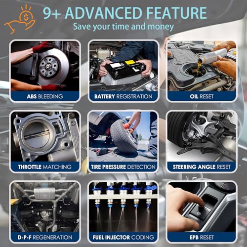 Z100 OBD2 Scanner Bluetooth 5.2 Full System Diagnostic Tool, 9+ Reset Functions, OBD2 Bidirectional Scan Tool Car Code Reader, Full OBD Mode, for iOS & Android