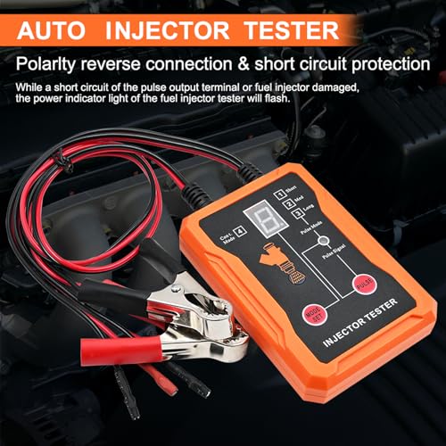 CHICIRIS Automotive Fuel Injector Tester Cleaning Tool Kit 2 in 1 Function 8 Adapters and 8 Pulse Modes DIY Tool 4 Wire Dual Channel for 2 Injectors (White) - color: White