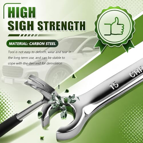 4PCS Brake Line Wrench Set (9x11mm 8x10mm 13x14mm 15x17mm),Offset Flare Nut Wrench Set for Plumbing Tight Confine Spaces,Professional Metric Flare Wrenches Sets as Car Repair Tool