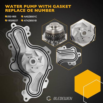 Timing Chain Kit w/Water Pump, Fit for 2011-2019 Ford F150/Edge/Explorer | Fit for Ford Taurus/Flex/Mustang, Lincoln 3.5 3.7 L Engine, with Camshaft Holding Tool Kit, Replaces# 252-955 303-1530