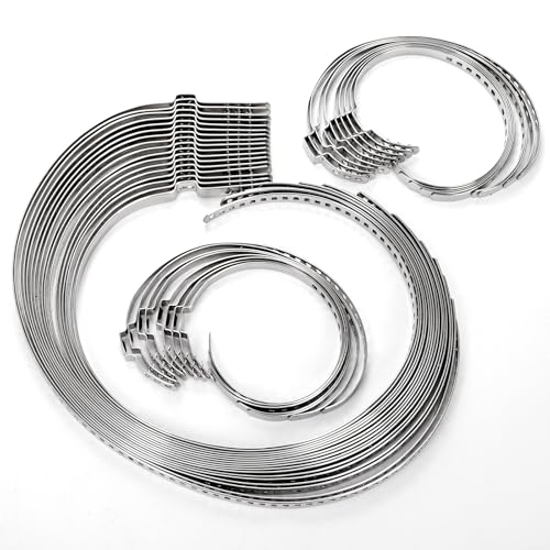 WRINGKIT 36 Pack CV Boot Clamps, 304 Stainless Steel Crimp Bands, CV Joint Boot Crimp with Adjustable Ear Type, Drive Shaft Axle Boot Clamp for Steering Gear Gaiters, 2 Size