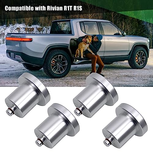 RULLINE Jack Lifting Jack Pad Lift Point Adapter with Magnetic and Easy to Hold on Corner Compatible with Rivian R1T R1S -4 Pack with Storage Aluminum - style: Basic Magnetic