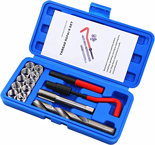 14pcs Thread Repair Kit M14 x 1.5mm Metric Thread Repair Insert Kit | Compatible Hand Tool Set for Auto Repairing (M14-1.5)