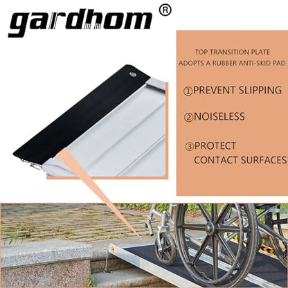 Portable Wheelchair Ramp 3FT, gardhom Non Skid Aluminum Folding Wheelchair Ramp Handicap Ramp Wheel Chair Ramps for Home Entrance Threshold Doorways Stairs Curbs Scooter - size: 3 Foot (Pack of 1)