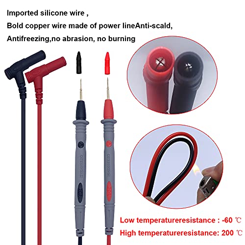 Multimeter Test Leads Set, Professional Leads Kit, Precision Sharp Probe Test Lead 1000V 20A Gold-Plated Probe Leads with Alligator Clips, Test Hooks, Test Probes Lead, Test Tweezer