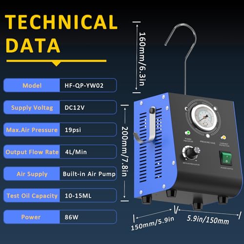 Automotive Smoke Machine, Upgraded 19PSI Leak Detector Unit Kit Dual Mode Built-in Air Pump DC12V EVAP Vacuum Exhaust Leak Diagnostic Tester Tool for All Vehicle Pipe Systems, ATV, Boat - style: Air Flow Regulator