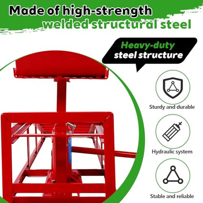 Anwick 2 Pack Hydraulic Car Ramps for Oil Changes, 5T Heavy Duty Steel Truck Ramps, Adjustable Lift Height, Low Profile Car Lift Ramp with Hydraulic Jack, Car Lifts for Home Garage (Red, 45") - color: Red